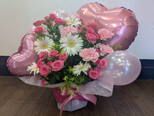 【生花】Balloon&Flower ピンク