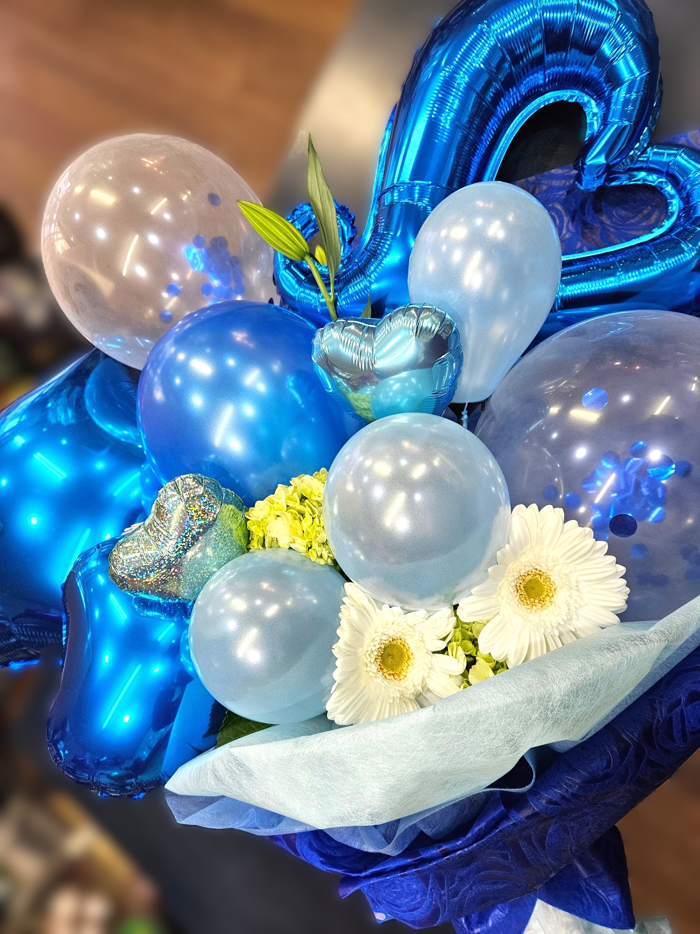 【Balloon&Flower】生花×バルーンの花束 3カラー