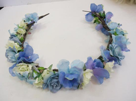 【アーティフィシャルフラワー】ヘア飾り花冠(オーシャンブルー)