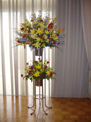 【生花】2段スタンド(イエローマウンテン)