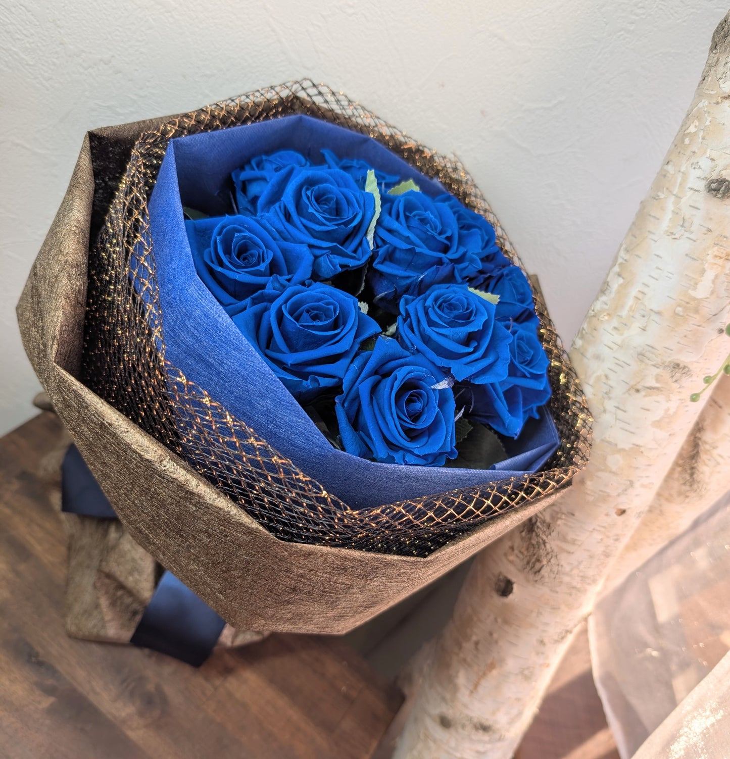 【プリザーブドフラワー】ダーズンローズBLUE