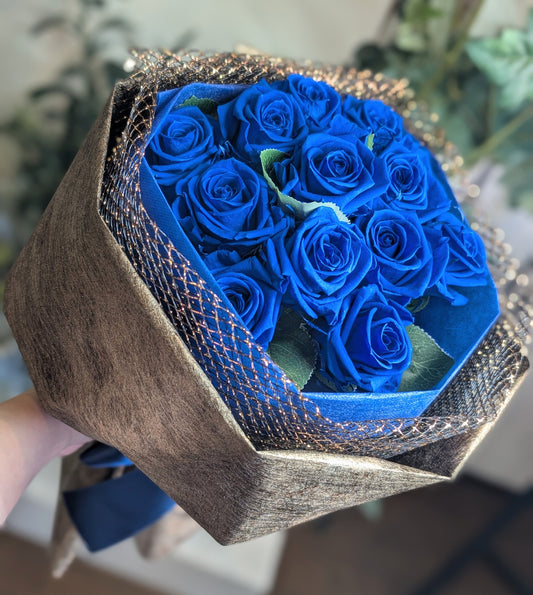 【プリザーブドフラワー】ダーズンローズBLUE