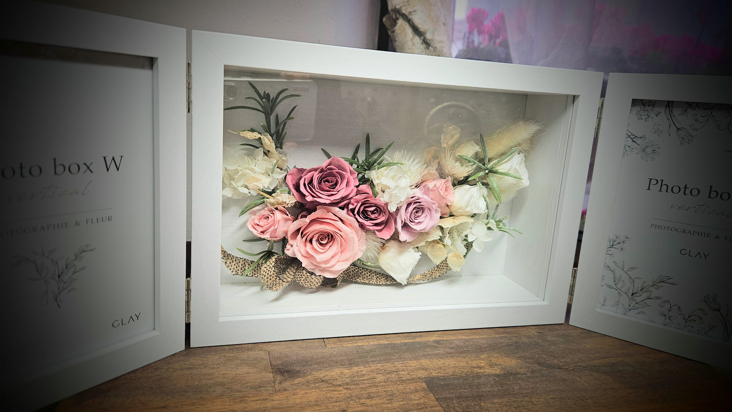 【プリザーブドフラワー】フォトフレームダブル