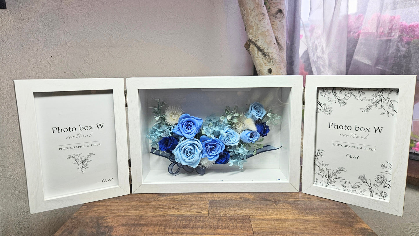 【プリザーブドフラワー】フォトフレームダブル
