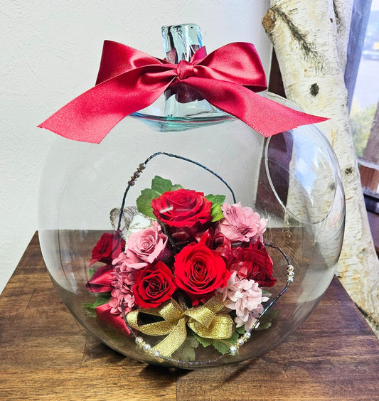 【プリザーブドフラワー】ガラスリンゴ