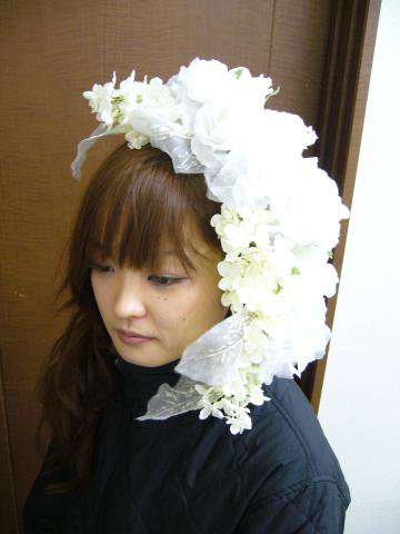 【アーティフィシャルフラワー】白い花のヘア飾り