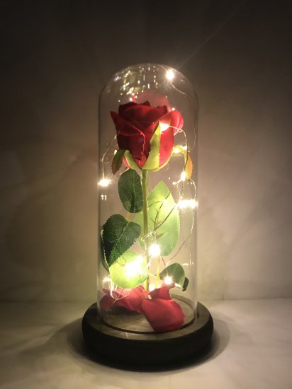 【アーティフィシャルフラワー】ガラスドームの赤い薔薇